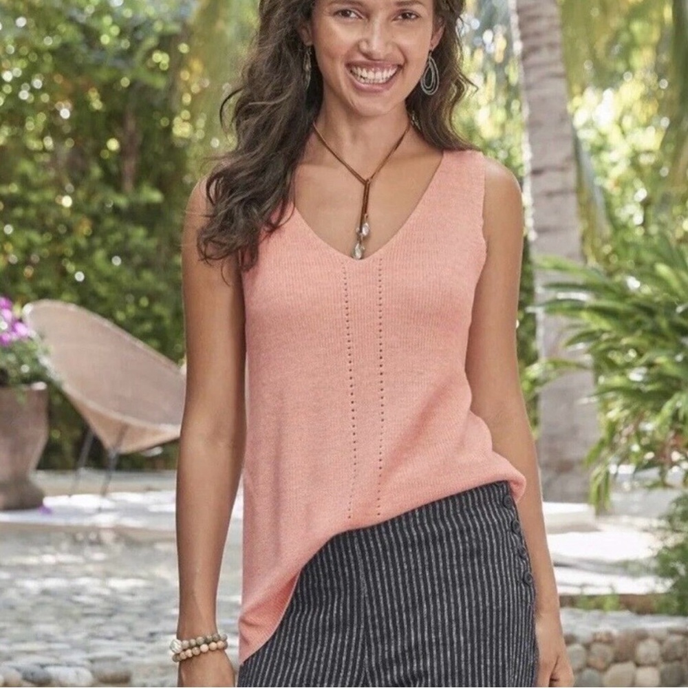 Sundance Baylee Knit Sweater Tank Top Rose Pink Size Small
